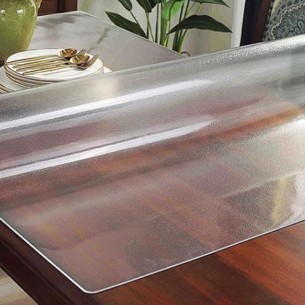 Tafelbeschermer PVC - Bureauonderlegger Mat - Tafelblad Beschermen - 3mm Dik Kristalhelder - 90x160 cm - Transparant