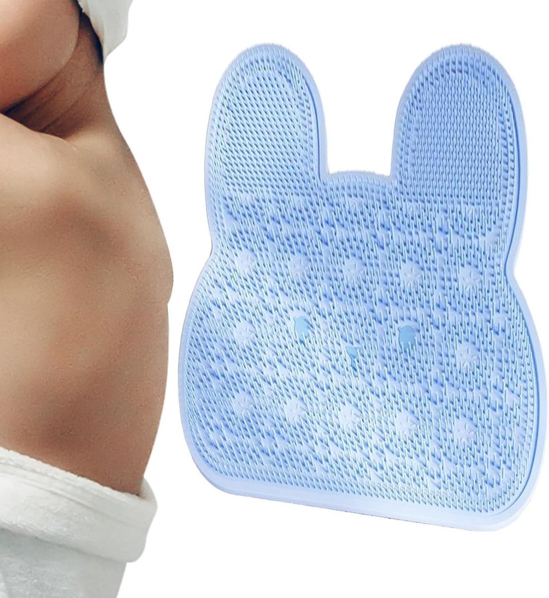 Badmat Siliconen - Voet Scrub - Douche Hygiëne - Antislip Zuignap - 30 cm - Grijs