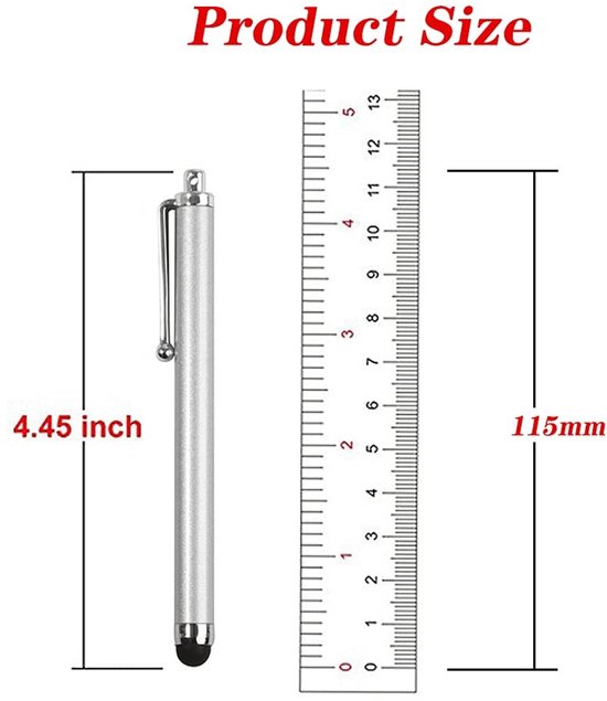Dailygoods- Touchpen 12 Stuks - Capacitatieve Pen - Stylus Pen - Universele Touchpen - Geschikt voor Smartphone/iPad/Tablets - Hoge Gevoeligheid — afbeelding 3