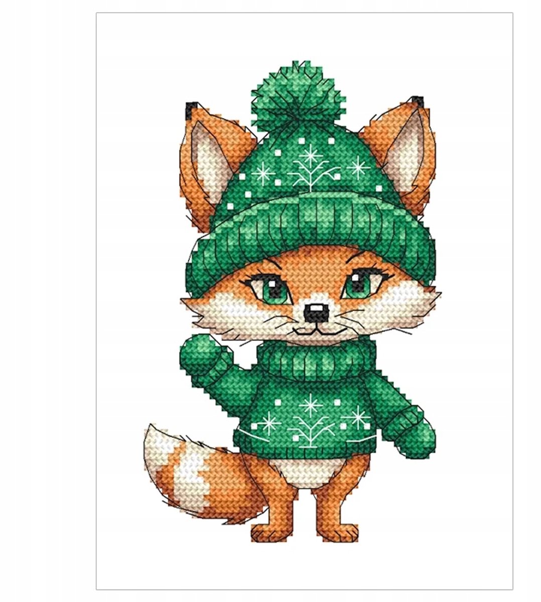 Coricamo Wintervos Kruissteek Borduurpakket - 13x18 cm