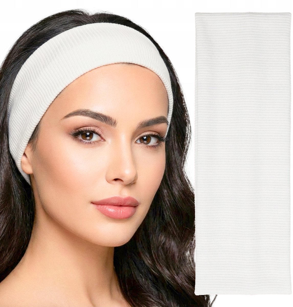 Witte Geribbelde Hoofdband voor Dames - Comfort & Stijl