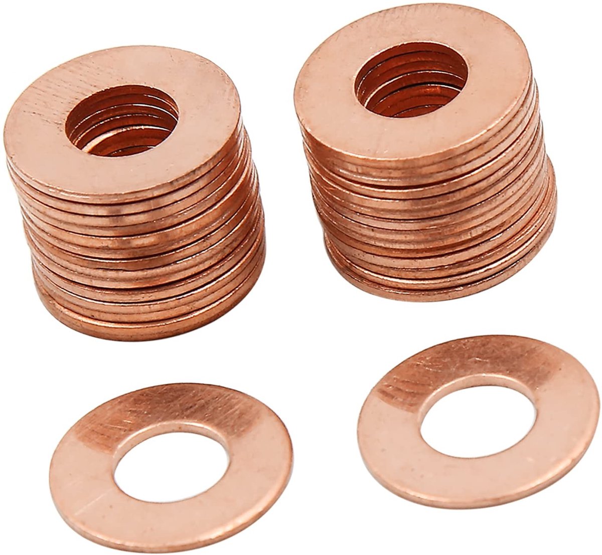 Dailygoods- Afdichtringen 30 Stuks - Koperen Platte Schijven - Universeel M8 - 18 mm - 1 mm - Duurzaam Materiaal - Dichtingen