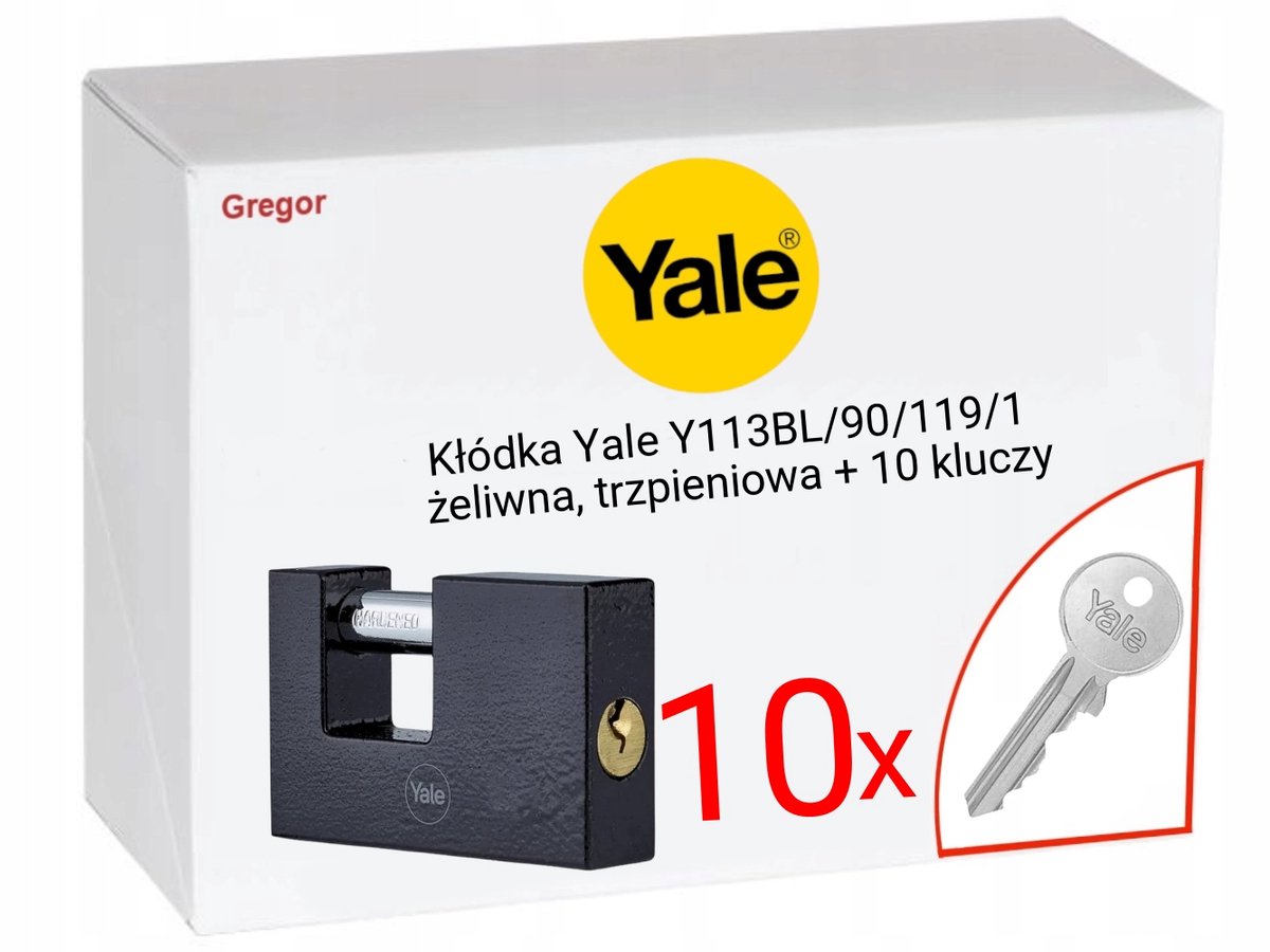 Yale Y113BL/90/119/1 Kettingslot met 10 sleutels - Gietijzer