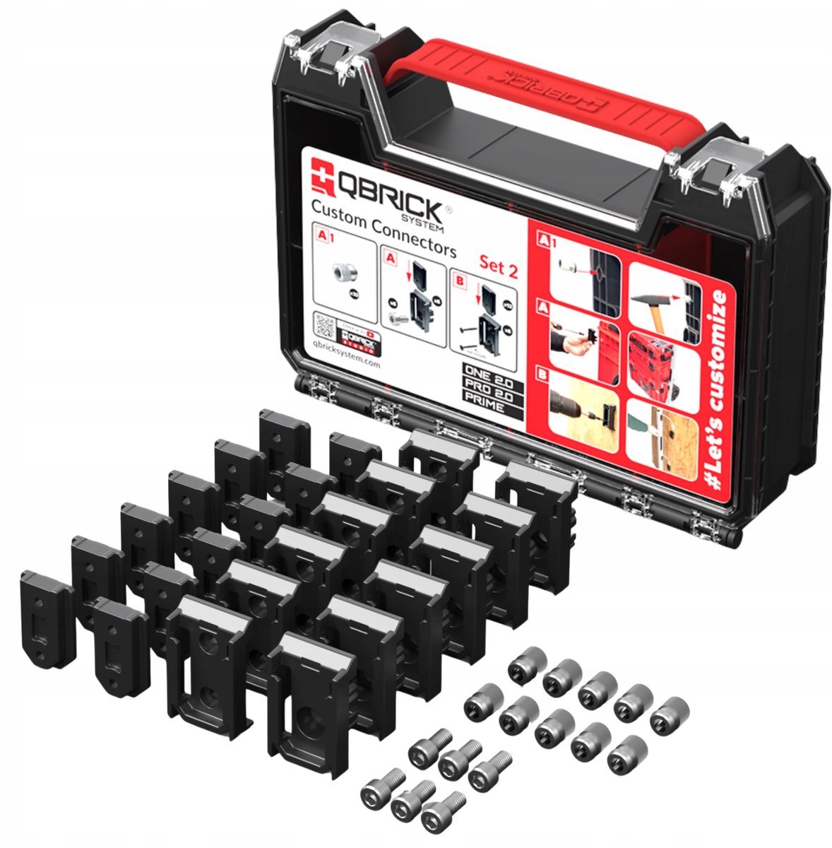 Qbrick Custom Set 2 Adapters voor Zwarte Kisten Organizer