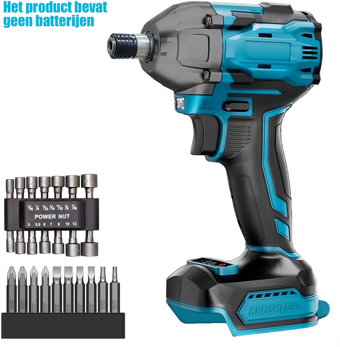 18V borstelloze slagschroevendraaier – 3500 Nm koppel – 3200 tpm – Compact ontwerp – Snelwissel zeskantaandrijving – Accu niet inbegrepen