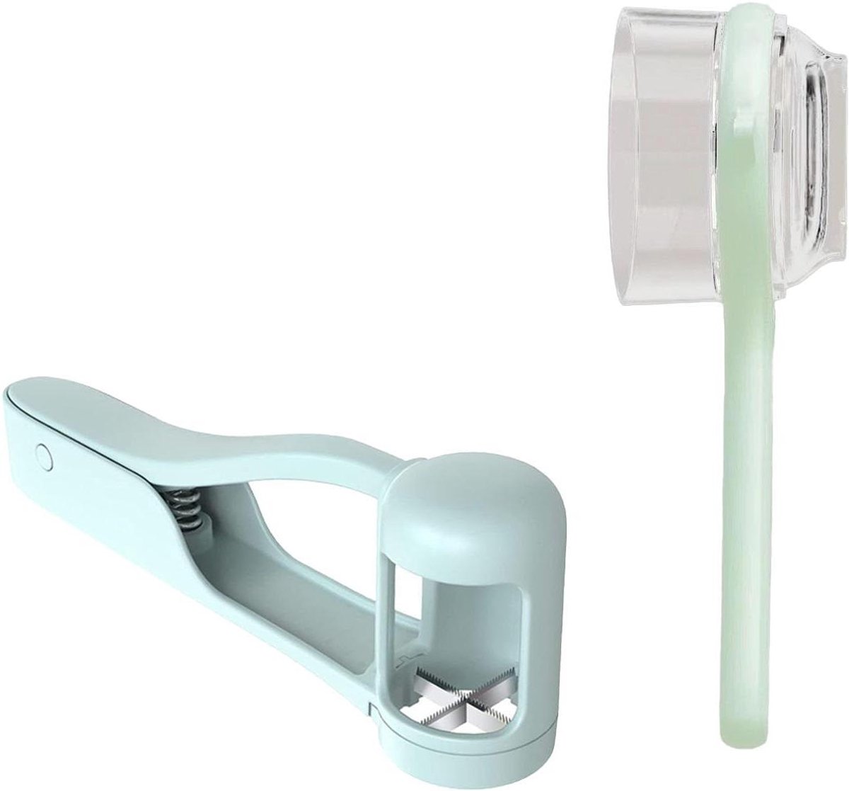 Fruit Snijder - Snack Maker - Salades Maken - Twee-delig Ontwerp - 16.5 cm - Lichtblauw