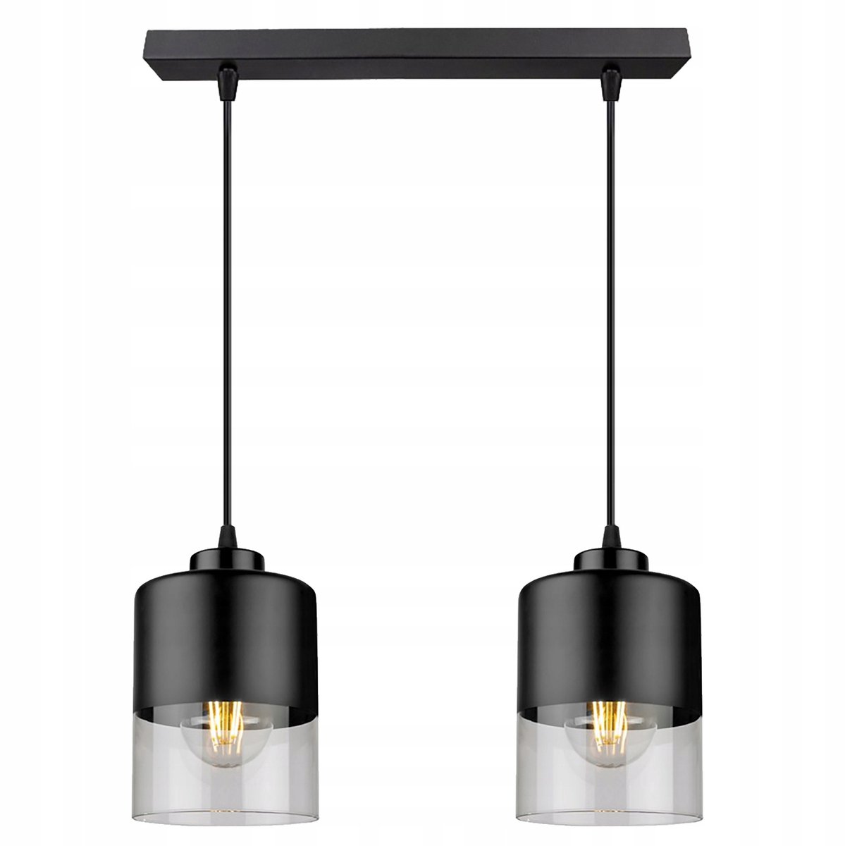 Moderne Zwarte Glazen Hanglamp Plafond LED E27 60W