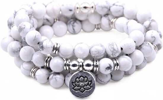 Mala Yoga Armband - Gebedskralen Armband - Zelfontdekking Meditatie - 108 Natuurlijke Kralen - Verstelbaar - Natuurlijk — afbeelding 4