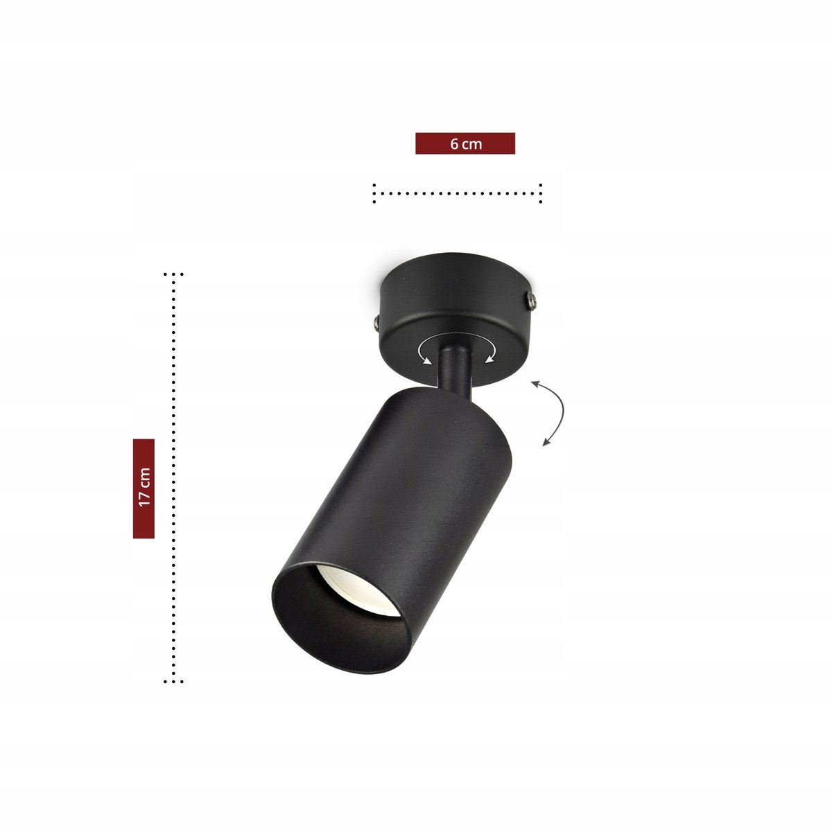 Zwarte Metalen Plafondlamp met GU10 Fitting - Zwart Mat