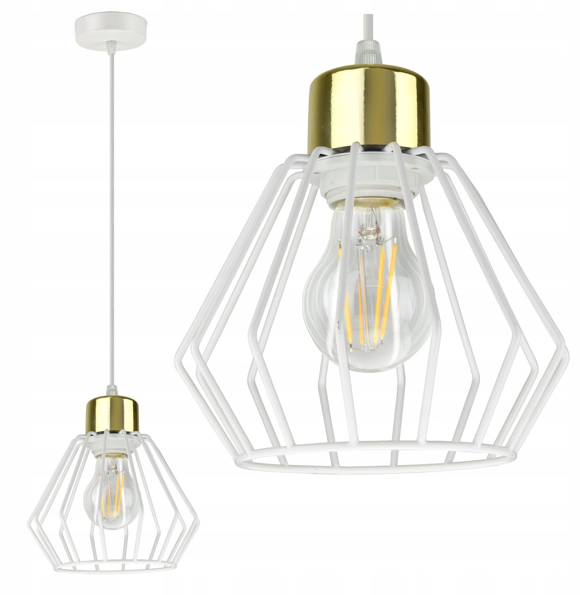 Glamour Plafondlamp Wit Goud LED E27 - Montageklaar