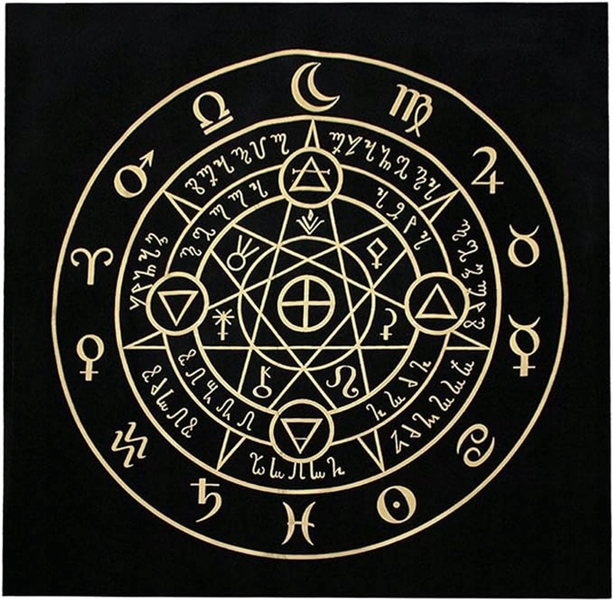 Tafelkleed voor Tarot en Magie - 45x45cm Katoen