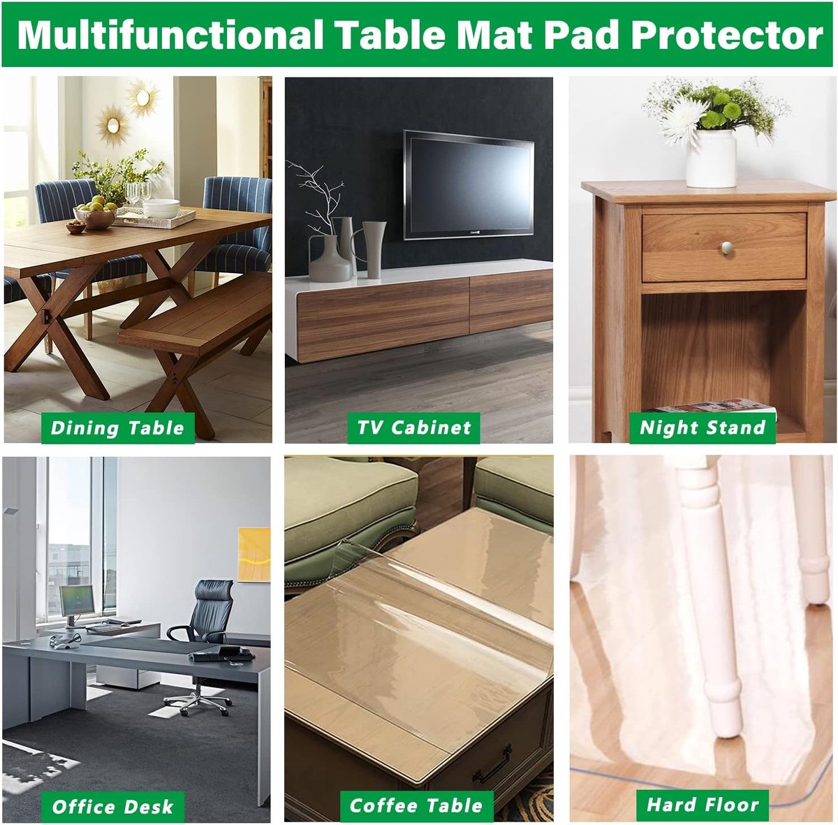 Tafel Protector Cover - Vinyl Tafelkleed - Tafel Beschermen - Water- en Hittebestendig - 60x72 Inch - Transparant
