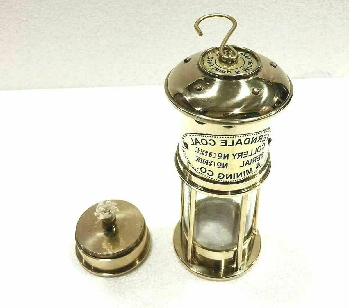 Olielamp Boot - Scheepslantaarn Decoratie - Sfeer Verlichting - Messing Glas - 6 Inch - Antiek Bruin