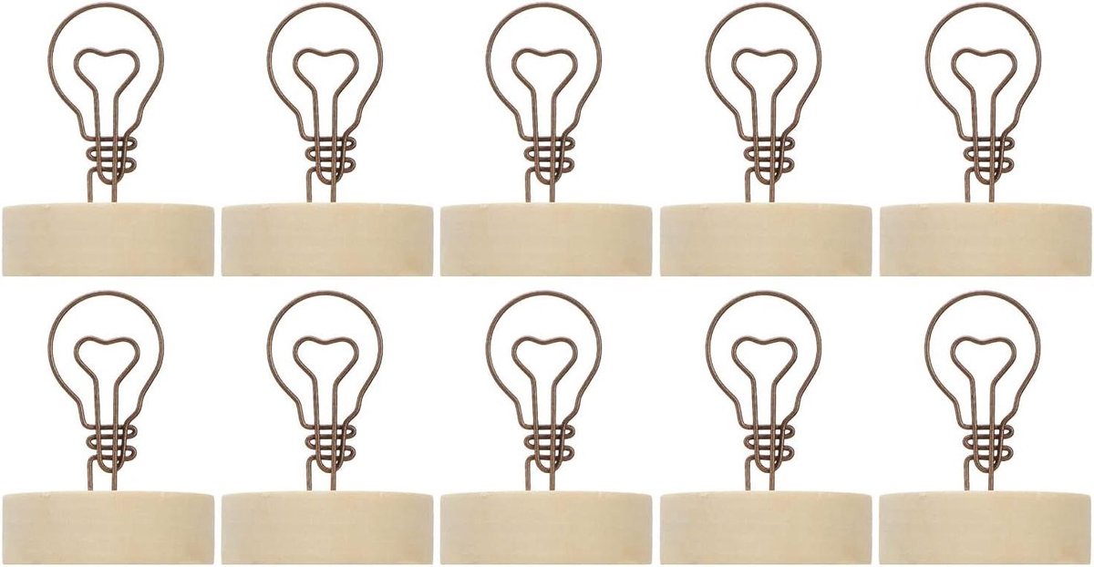 Plaatskaarthouder Gloeilamp - Foto Clip Houder - Tafel Decoratie - Leuk Ontwerp - 10 Stuks