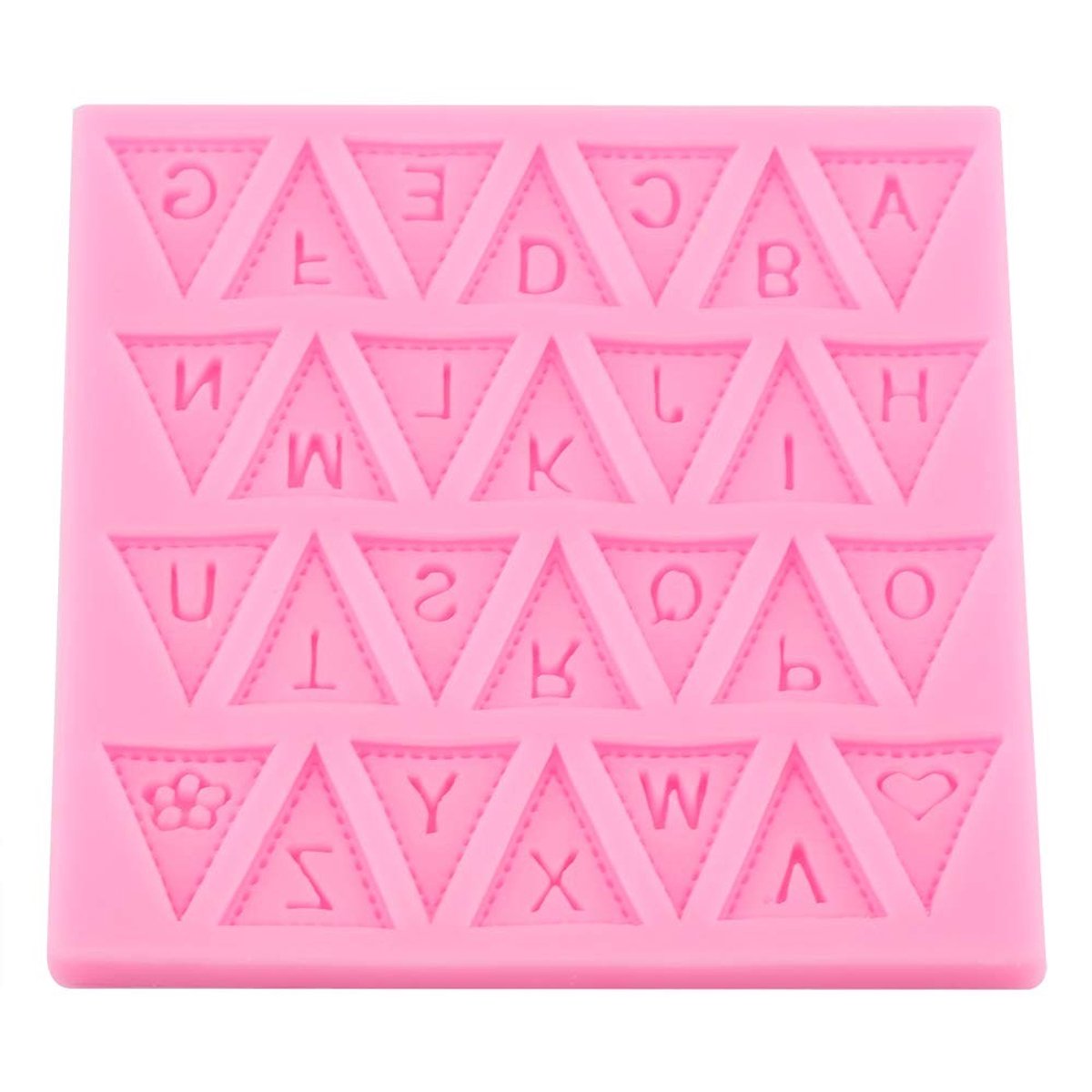 SMOAKEZ- Siliconen Bakvorm - Lettervlagvorm - Taartdecoratie - Chocolade - Fondant - Roze 10,4 cm x 10,9 cm x 0,7 cm - Taartmal