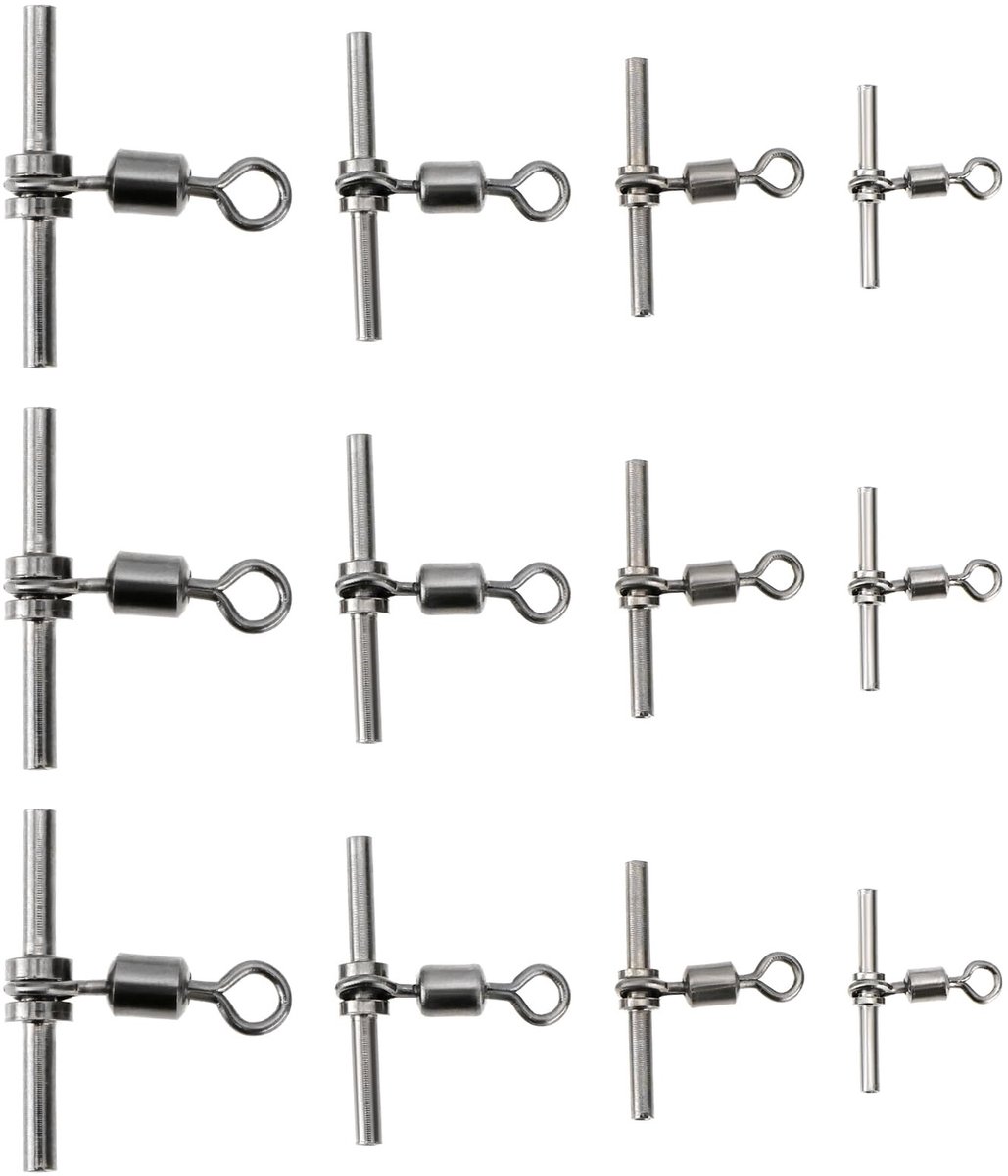 SOUQONE- Visswivels 40 Stuks - 3-Weg T-Vorm - Messing - Voor Zoetwater/Zoutwater - Schokbestendig - Hoogwaardige Sterkte - Vissystemen