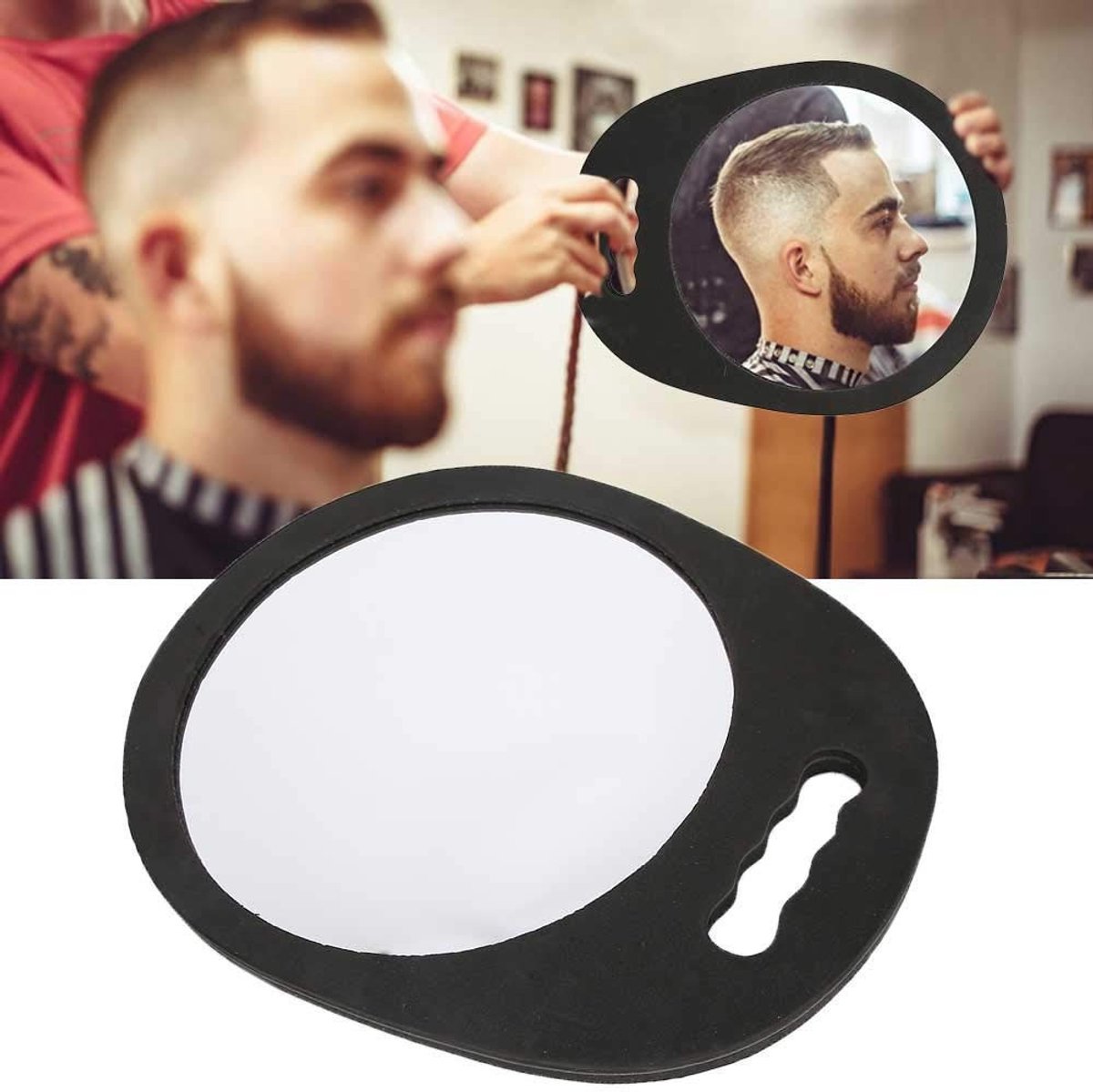 SOUQONE- Make-up Spiegel Hoogwaardige EVA - Handheld Spiegel - Antislip - Duurzaam - Cosmetische Spiegel - Ergonomisch Ontwerp