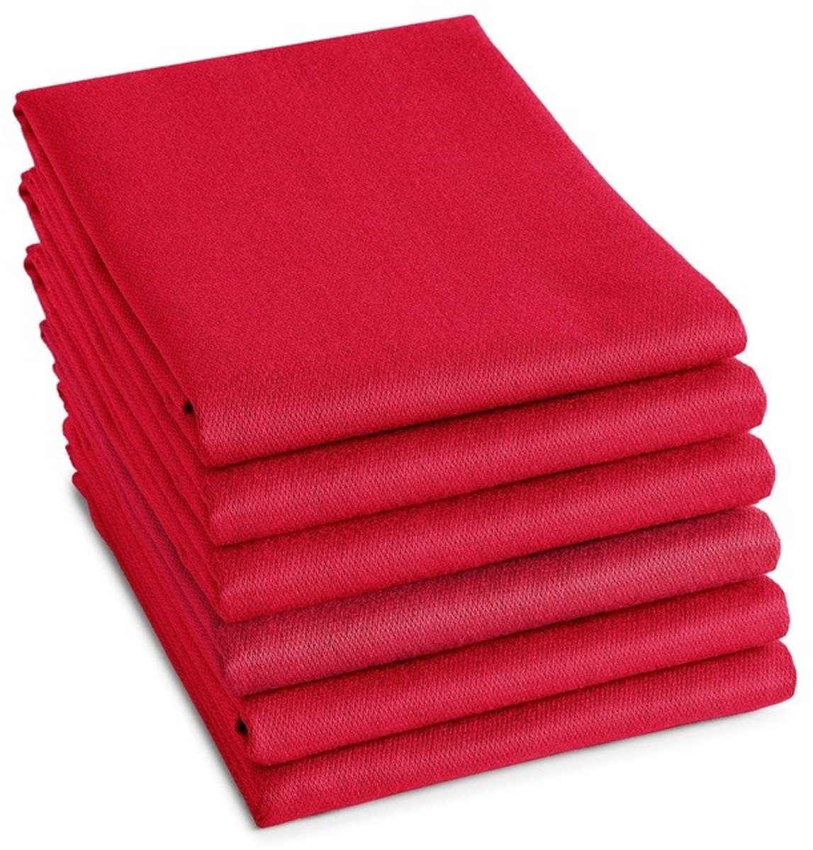 DDDDD Theedoek Logo Rood - Set van 6 - 100% Katoen - 60x65 cm - Jacquard Geweven & Hoge Absorptie