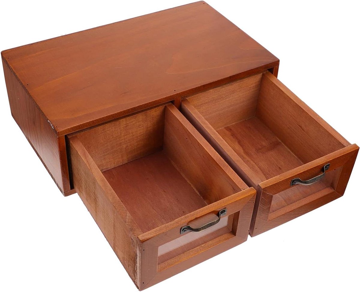 Monitor Verhoger - Bureau Organizer - Comfortabel Werken - Met Opberglades - 28.5 cm - Bruin