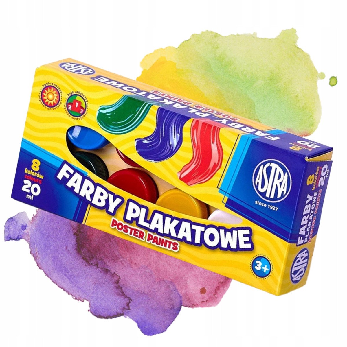 Astra Plakkaatverf 8 Kleuren voor Kinderen - 20 ml per potje