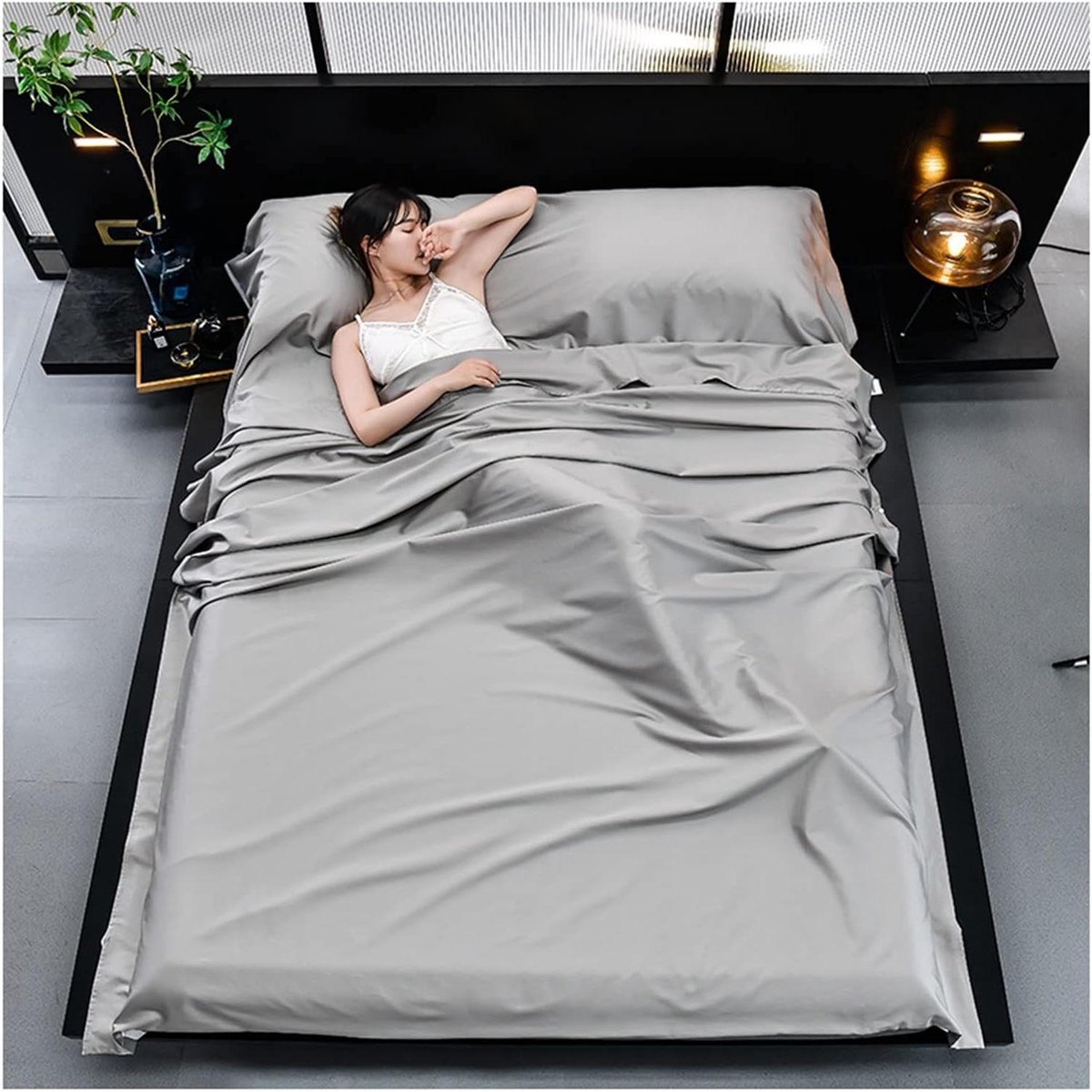 Slaapzak Liner - Reis Laken - Kamperen Reizen - Compact Ultralicht - 700 g - Blauw