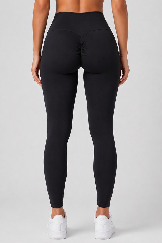 SparkNine Flow dames sportlegging - extra zachte stof - L - zwart - hoge taille - buikcontrole - booty lift - but crunch - ademend - elastisch van Merkloos — afbeelding 3