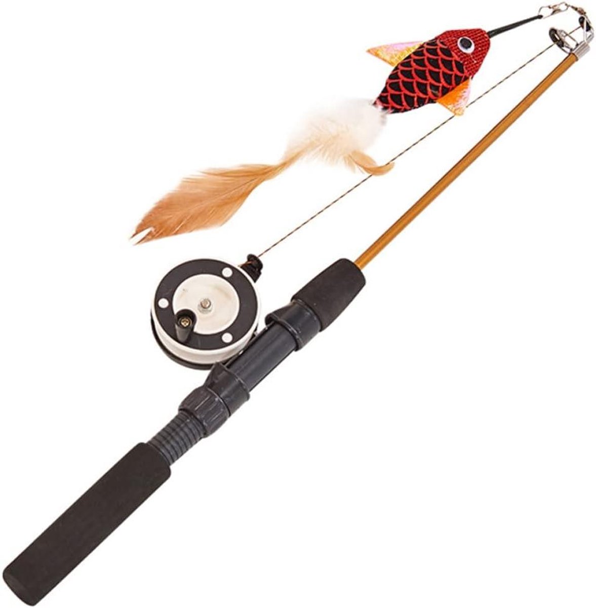 Katten hengel - Interactief speelgoed - Jachtinstinct stimuleren - Telescopische steel - 42 cm - Gemengde kleuren