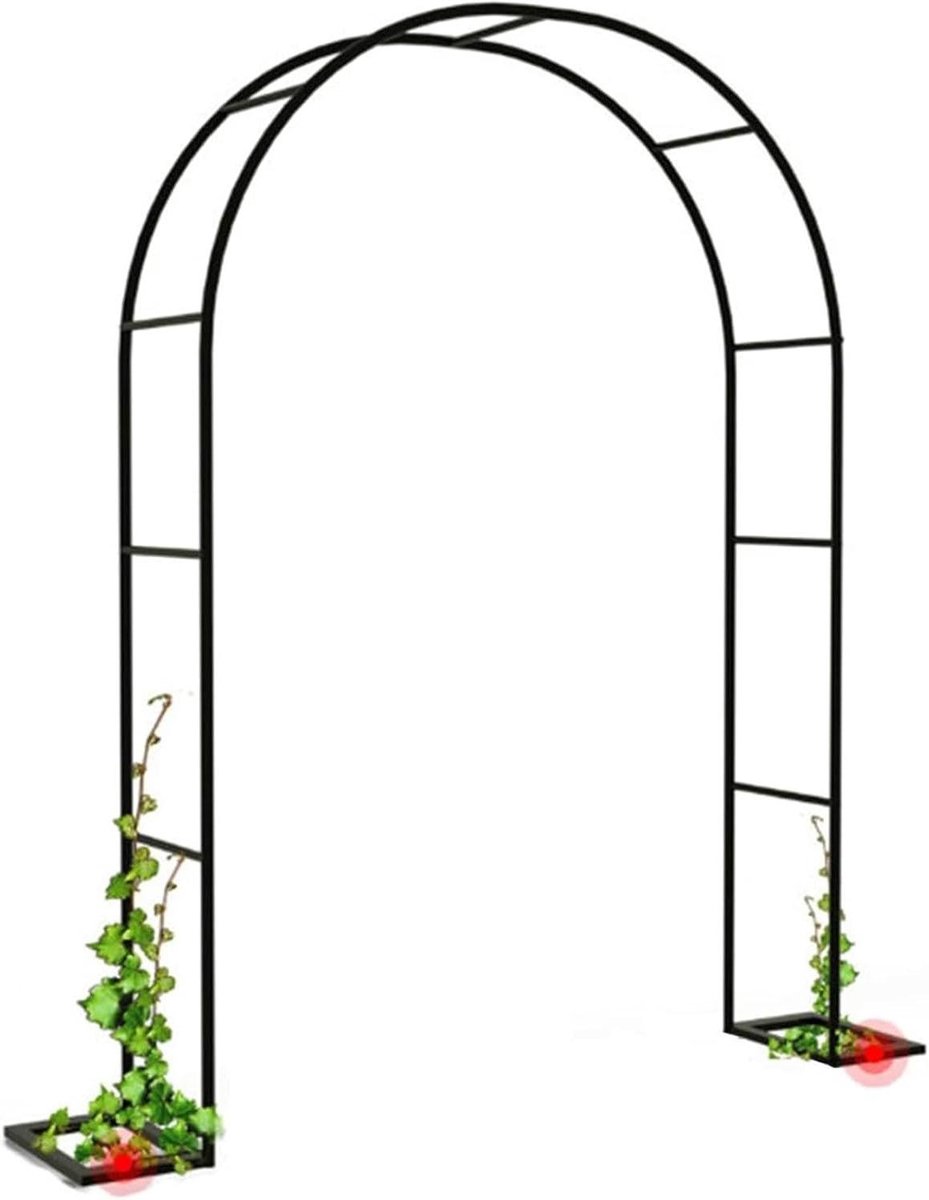 Metalen Tuinboog - Tuinprieel Klimplanten - Decoratie Buiten - Roestwerende Coating - 200 x 230 cm - Zwart