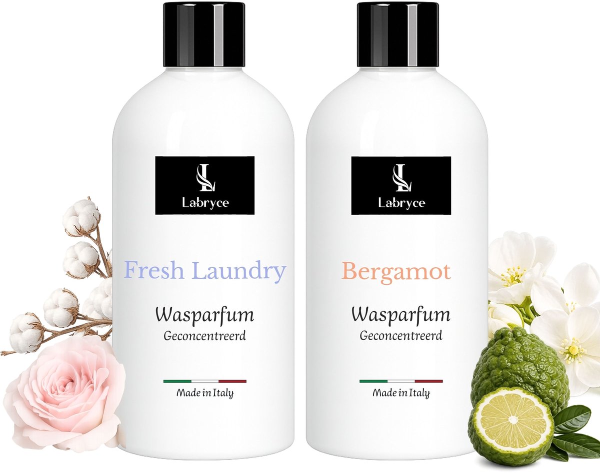 Labryce Wasparfum – Fresh Laundry & Bergamot – 2 x 250 ml – Duo Pakket