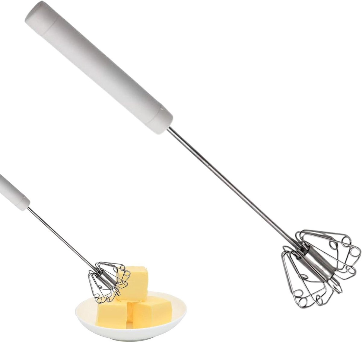 Handmixer Gereedschap - Keuken Roerder - Bakken En Mixen - Tijdbesparend Mechanisme - 26 cm - Wit