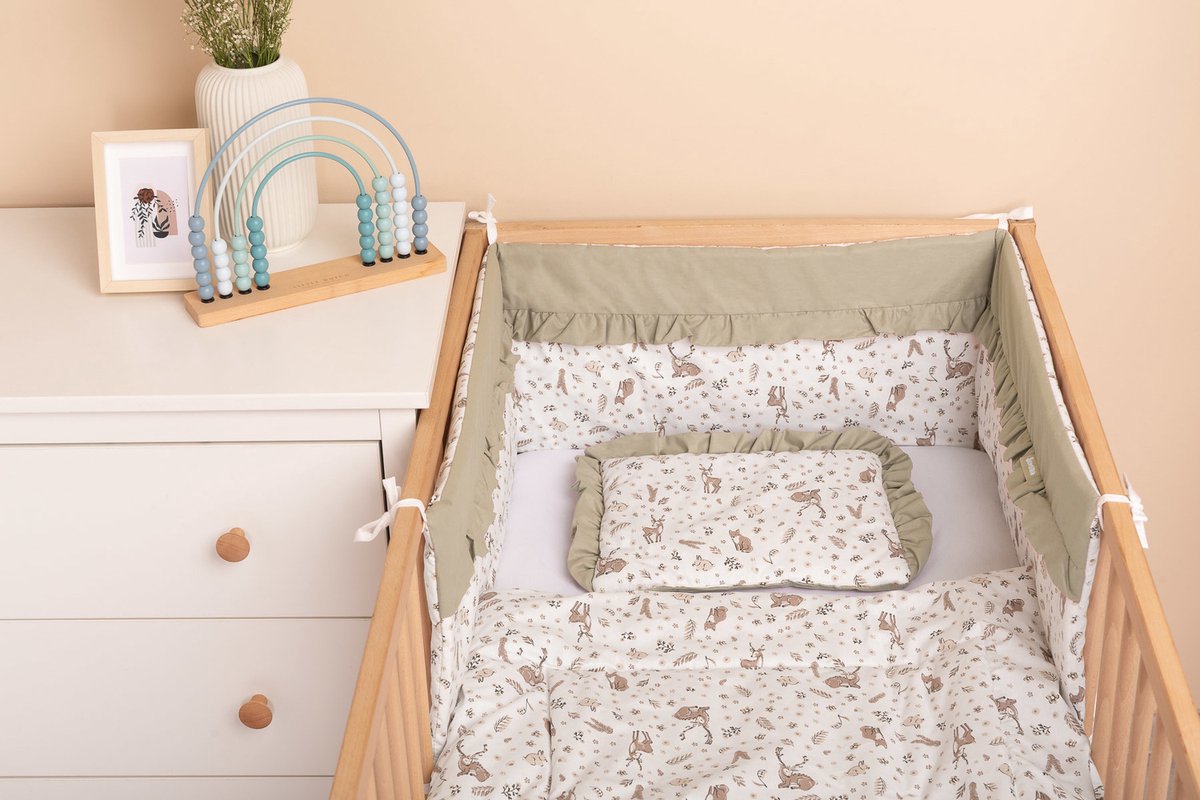 Sensillo bedbumper – bed zijbeschermers – Bedomrander ledikant 180×30-Forest