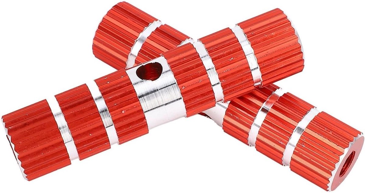Fietssteunen - Voetsteunen - Mountainbike Tricks - Hoge Sterkte Legering - 10 x 4.8 cm - Rood