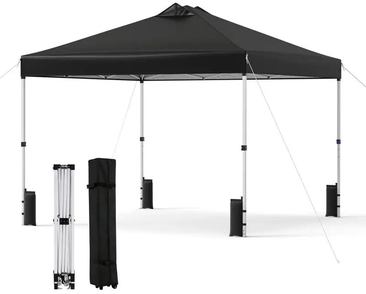 Dailygoods 10 x 10 voet buiten commerciële opklapbare partytent - zwart