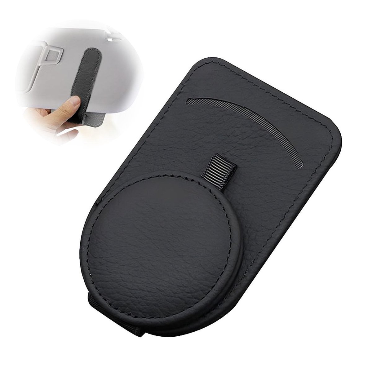 Dailygoods- Zonnebrilhouder Auto - Magnetische Brilhouder - Zonnebril Clip - Zonnebrilhouder voor Auto - Zonnebril Houder Auto Zonneklep - Hoogwaardige Lederen Materialen - Zonnebrilclip