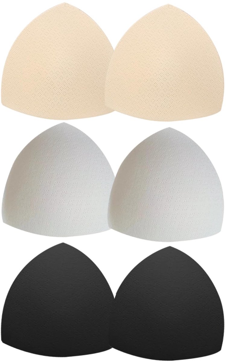 Dailygoods- Beha-inzetstukken 6 Stuks - Ademend - Zacht - Afneembaar - Driehoekig - Duurzaam Katoen - Push-up Pads