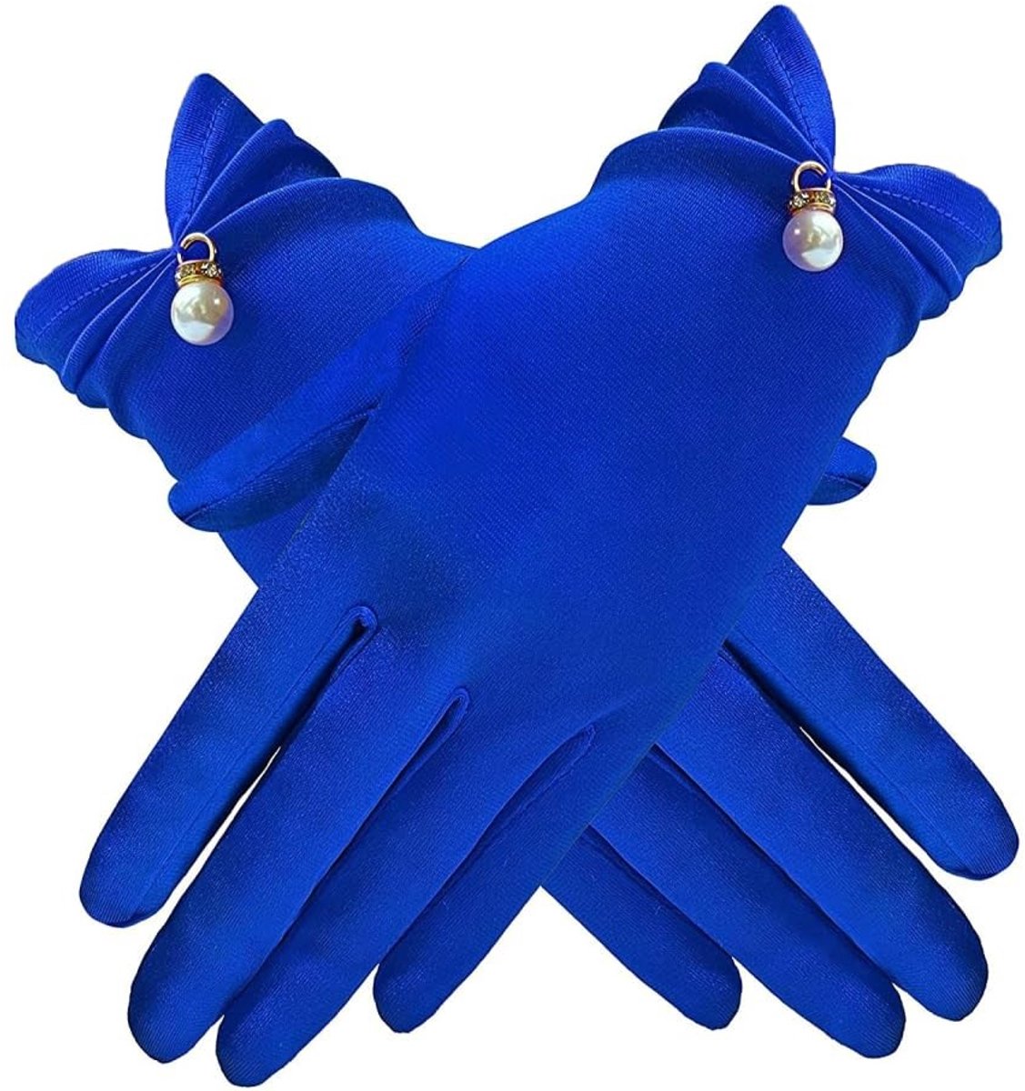 Dailygoods- Handschoenen Dames Korte Satijnen - Decoratieve Handschoenen - Bruidshandschoenen - Avondhandschoenen - Feesthandschoenen - Polyester 23x10 cm - Dameshandschoenen