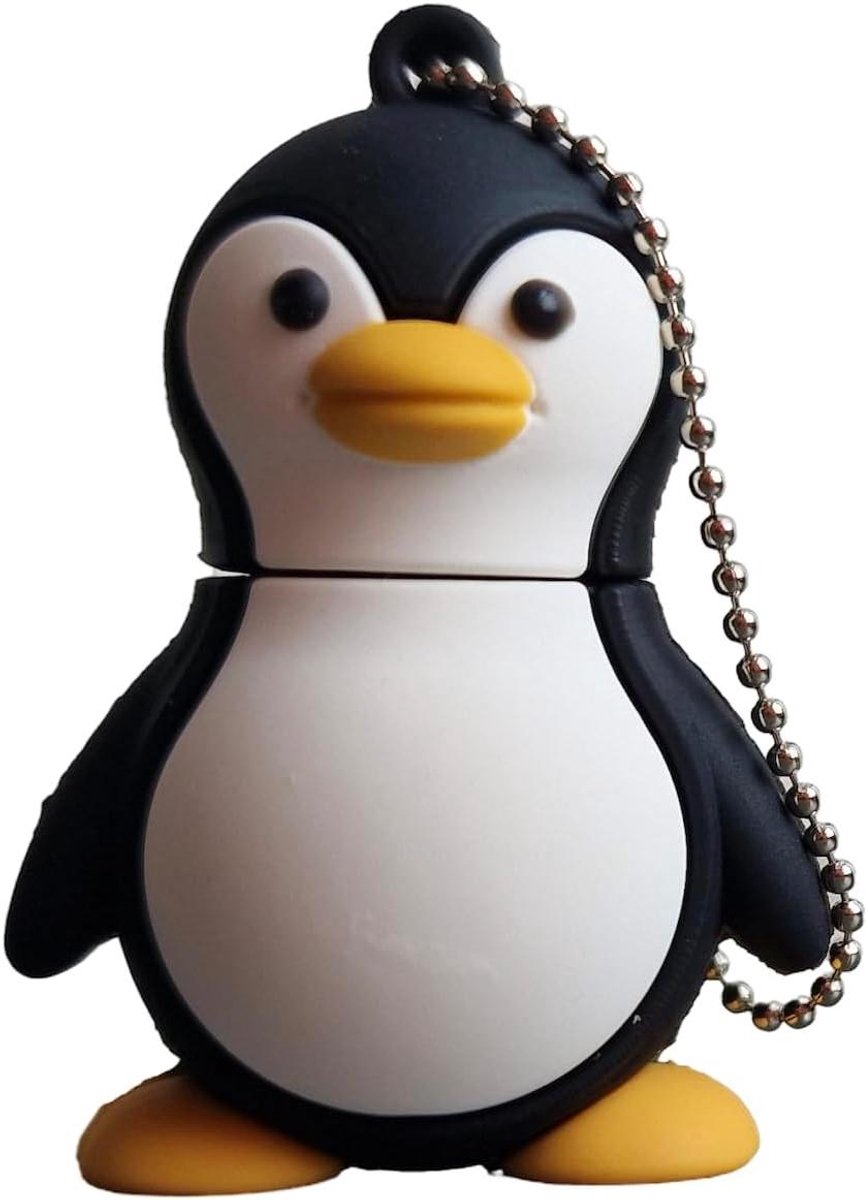 USB Flash Drive - Geheugen Stick - Data Opslag - Pinguïn Figuur - 8 GB - Wit Zwart Oranje