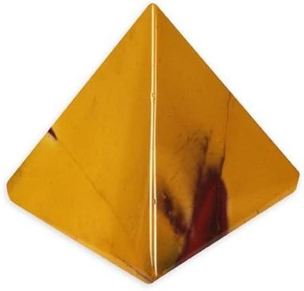 Mookaite Piramide - Spiritueel Kristal - Decoratie en Energie - Unieke Kleurenmix - 4 cm Hoog - Geel Oranje Rood