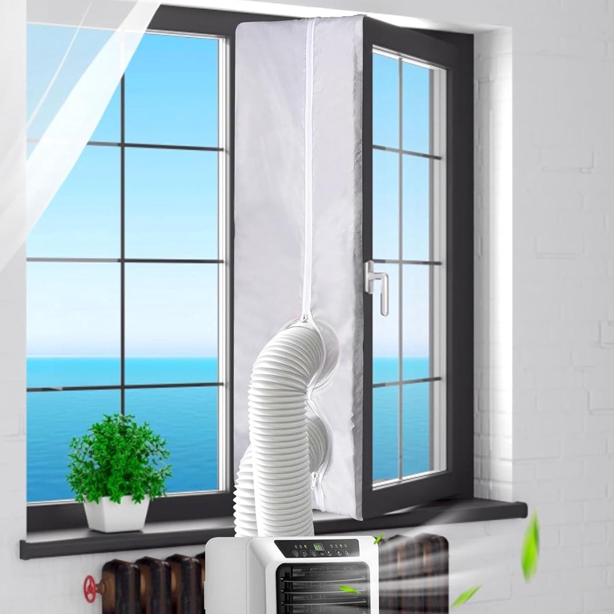 Raamafdichting 400 cm voor Mobiele Airconditioners, Afvoerslang en Warmte Stop voor Droogmachines en Koeling