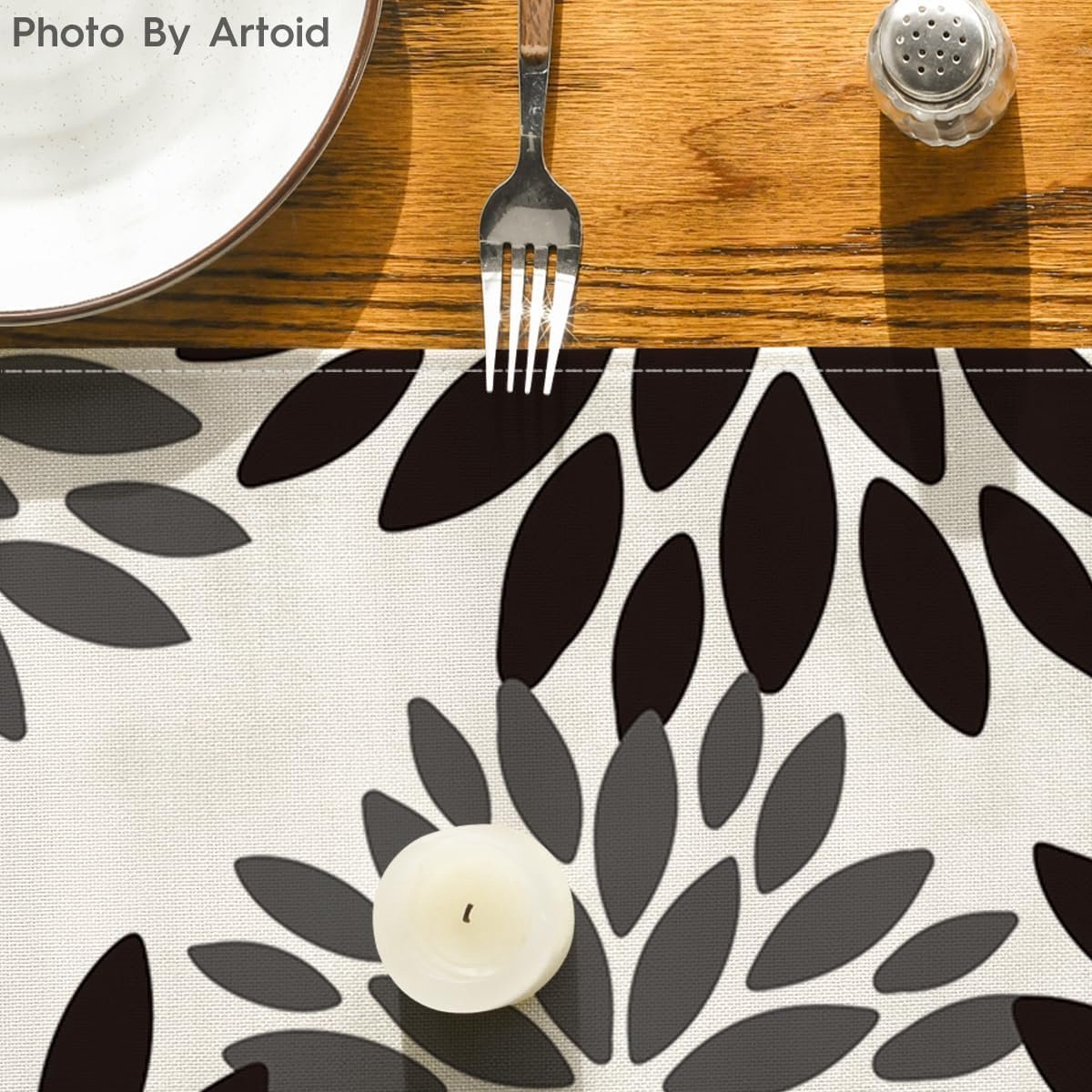 Tafelloper - Tafelkleed runner - Keuken tafel decoratie - Stevige naden - 40 x 100 cm - Zwart