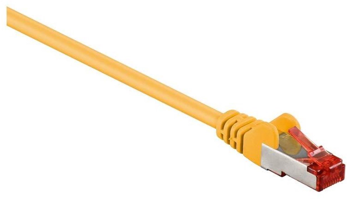 Netwerkkabel CAT 6 - LAN kabel S/FTP - Internet Aansluiten - Dubbel Afgeschermd - 18 cm - Geel