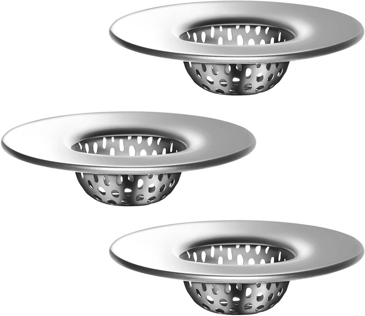 Wastafel Zeef - Gootsteen Afvoerzeef - Verstopping Voorkomen - Roestvrij Staal Constructie - 5.5 cm Buitendiameter - Zilver