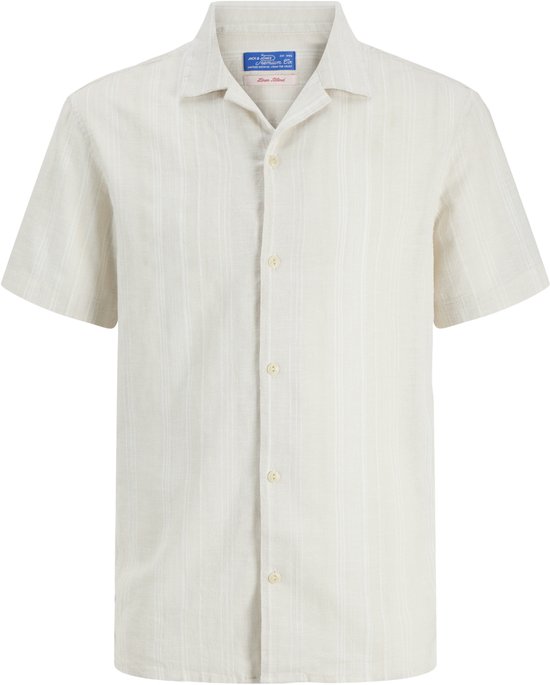 Jack & Jones Overhemd Jprblusummer Lin. Blen Dobby Ss Shi 12291964 Lemon Pepper/regular Fit Mannen Maat - XL