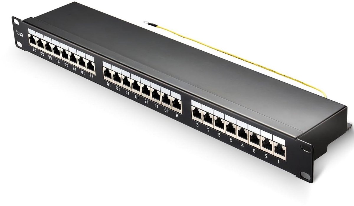 Patchpaneel Cat 7 - Netwerkpaneel RJ45 - Netwerk Installatie - 24 Poorten Afgeschermd - 19 inch - Zilver