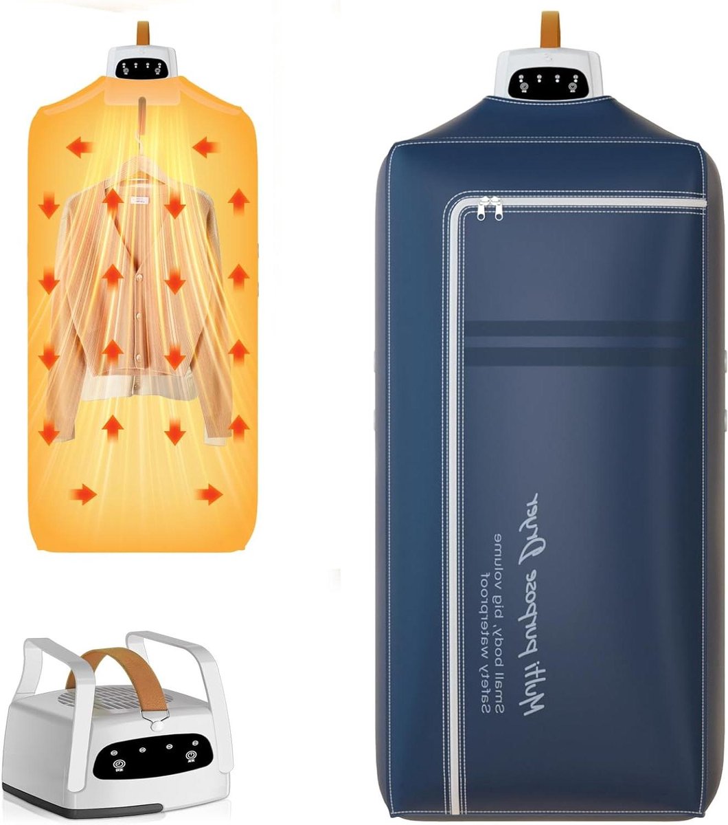 Draagbare Wasdroger Mini Droger Snel Kleding Drogen Verstelbare Timer 9 Kledingstukken Blauw