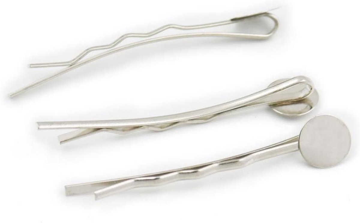 Bobby Pins - Haarspeldjes Sieraden Maken - Haar Styling - Platte Pad Boog - 46MM 1 3/4" - Nikkel