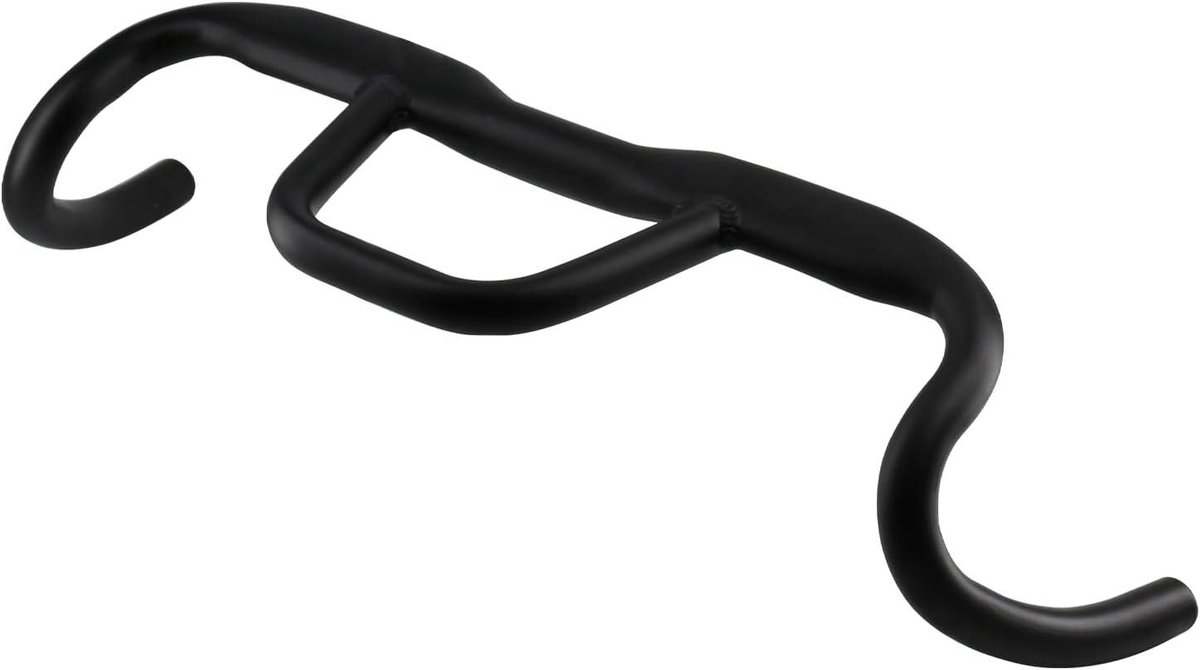 Fietsstuur Aluminium - Stuur Racefiets - Comfortabel Fietsen - Ergonomische Meerdere Grepen - 420-520 mm Breed - Zwart