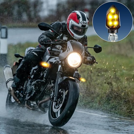 Motorfiets Knipperlichten - LED Indicatielampjes - Verkeersveiligheid Verbeteren - IP65 Waterdicht - 4 stuks - Amber — afbeelding 5