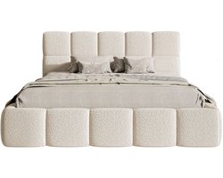 Selsey Cloudy – Gestoffeerd bed 160x200 cm, Bouclé lichtbeige