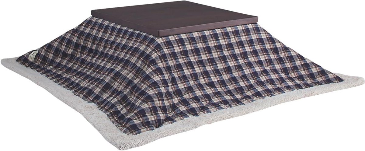 Dunne Futon Matras - Japanse Matras - Extra Slaapcomfort - Vierkant Ruit Patroon - 190 x 190 cm - Blauw